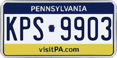 PA license plate KPS9903