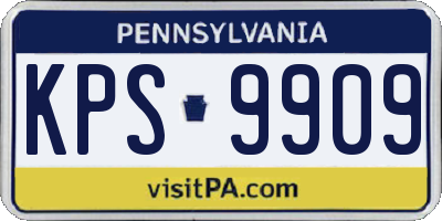 PA license plate KPS9909