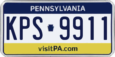 PA license plate KPS9911