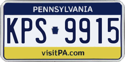 PA license plate KPS9915