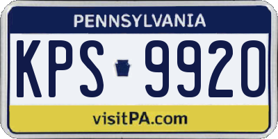 PA license plate KPS9920