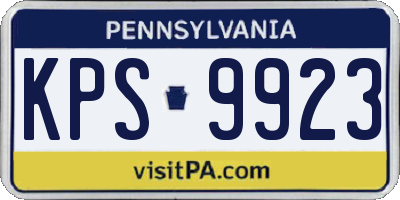 PA license plate KPS9923