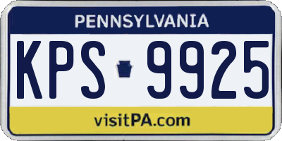 PA license plate KPS9925