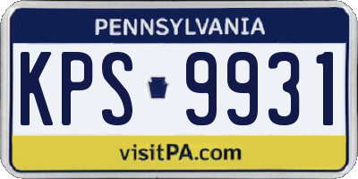 PA license plate KPS9931