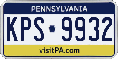 PA license plate KPS9932