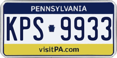 PA license plate KPS9933