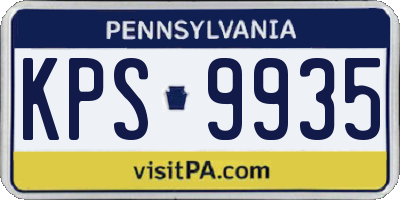 PA license plate KPS9935