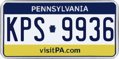 PA license plate KPS9936