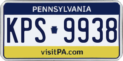 PA license plate KPS9938
