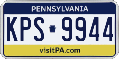 PA license plate KPS9944