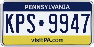 PA license plate KPS9947