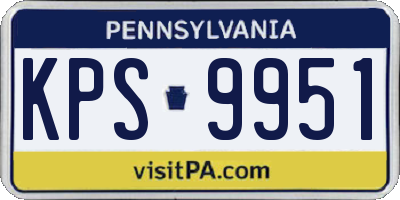 PA license plate KPS9951