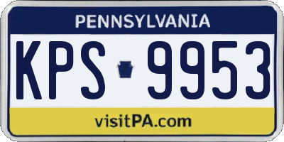 PA license plate KPS9953