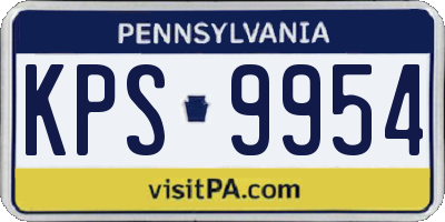 PA license plate KPS9954