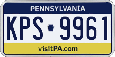 PA license plate KPS9961