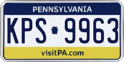 PA license plate KPS9963