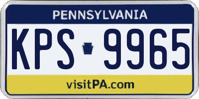 PA license plate KPS9965