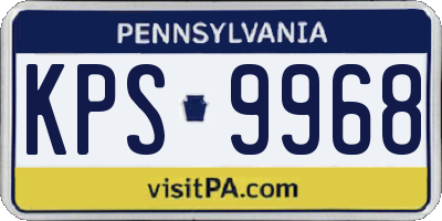 PA license plate KPS9968