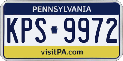 PA license plate KPS9972