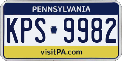PA license plate KPS9982