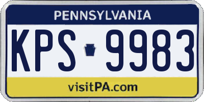 PA license plate KPS9983