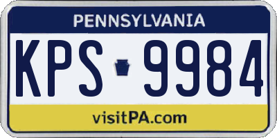 PA license plate KPS9984