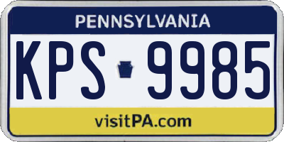 PA license plate KPS9985