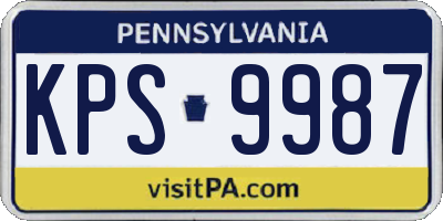 PA license plate KPS9987