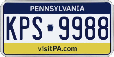 PA license plate KPS9988