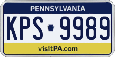 PA license plate KPS9989