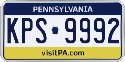 PA license plate KPS9992