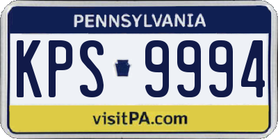 PA license plate KPS9994