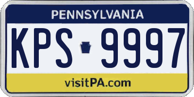 PA license plate KPS9997