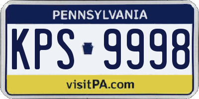 PA license plate KPS9998