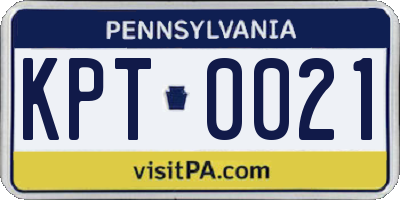 PA license plate KPT0021