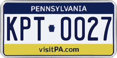 PA license plate KPT0027