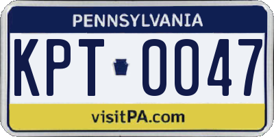 PA license plate KPT0047