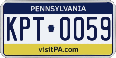 PA license plate KPT0059