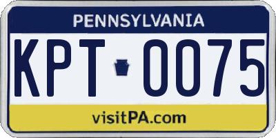 PA license plate KPT0075