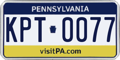 PA license plate KPT0077