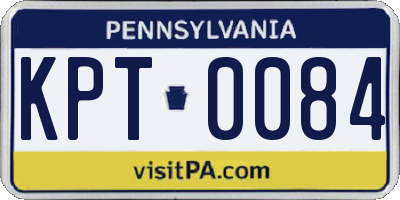 PA license plate KPT0084