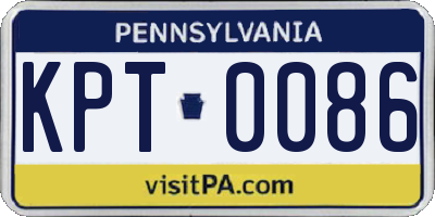 PA license plate KPT0086