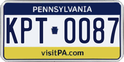 PA license plate KPT0087