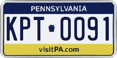 PA license plate KPT0091