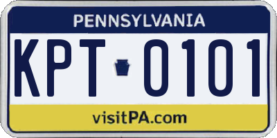 PA license plate KPT0101