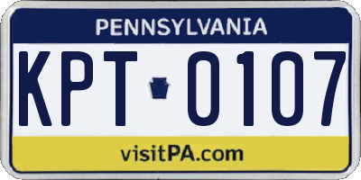 PA license plate KPT0107