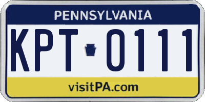 PA license plate KPT0111
