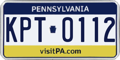 PA license plate KPT0112