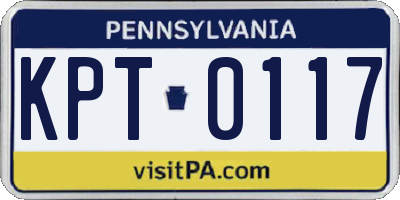 PA license plate KPT0117