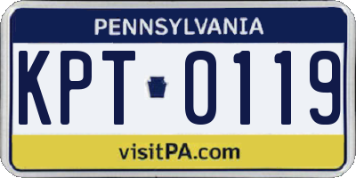 PA license plate KPT0119